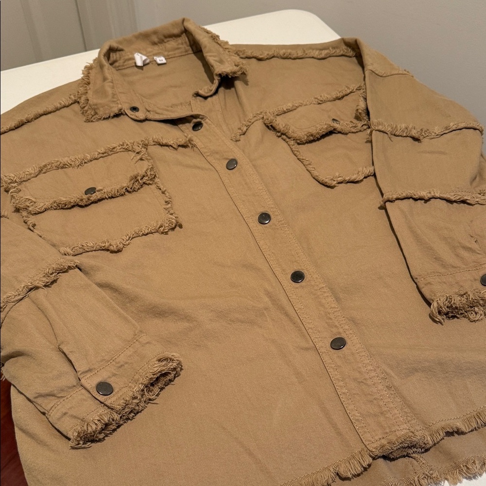 NWOT Olive Rock & Roll Utility Field Jacket Oversized Medium by elan - Picture 6 of 13